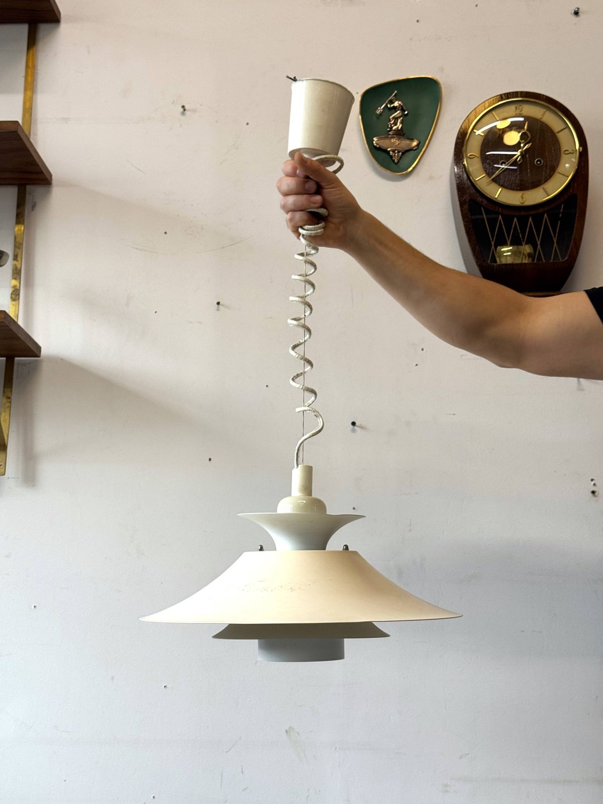 Adjustable Pendant Lamp, 1970s Sweden, Mid C, Vintage photo vintage