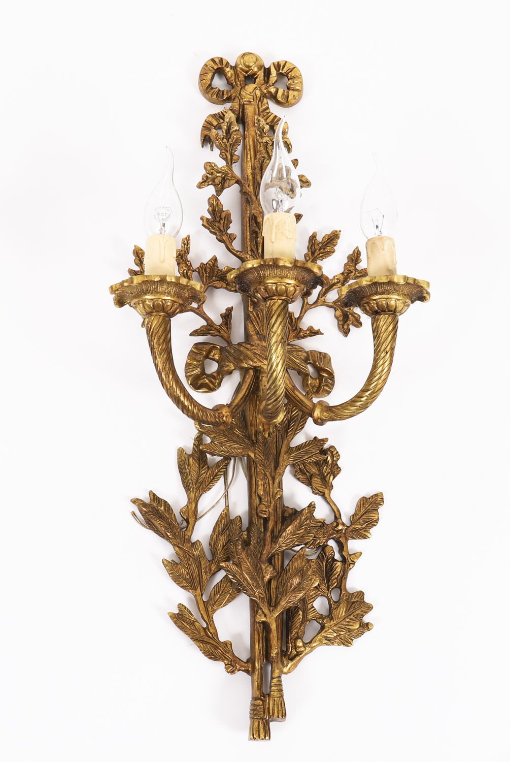 photo furniture Antique Pair Of  French Louis Revival 3 Branch Ormolu Wall Lights  20th C