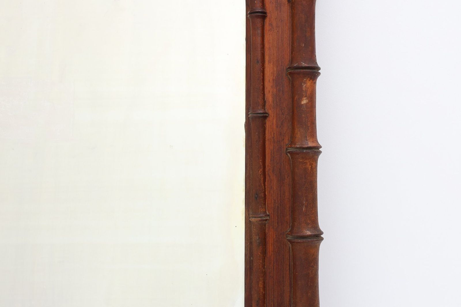 Antique Faux Bamboo Wood Mirror, France, 19th Century photo vinterior