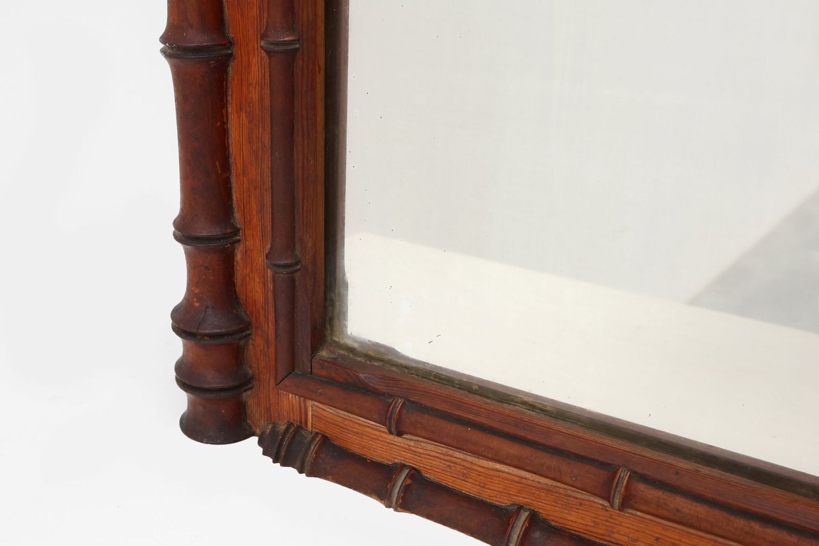 photo for sale Antique Faux Bamboo Wood Mirror, France, 19th Century