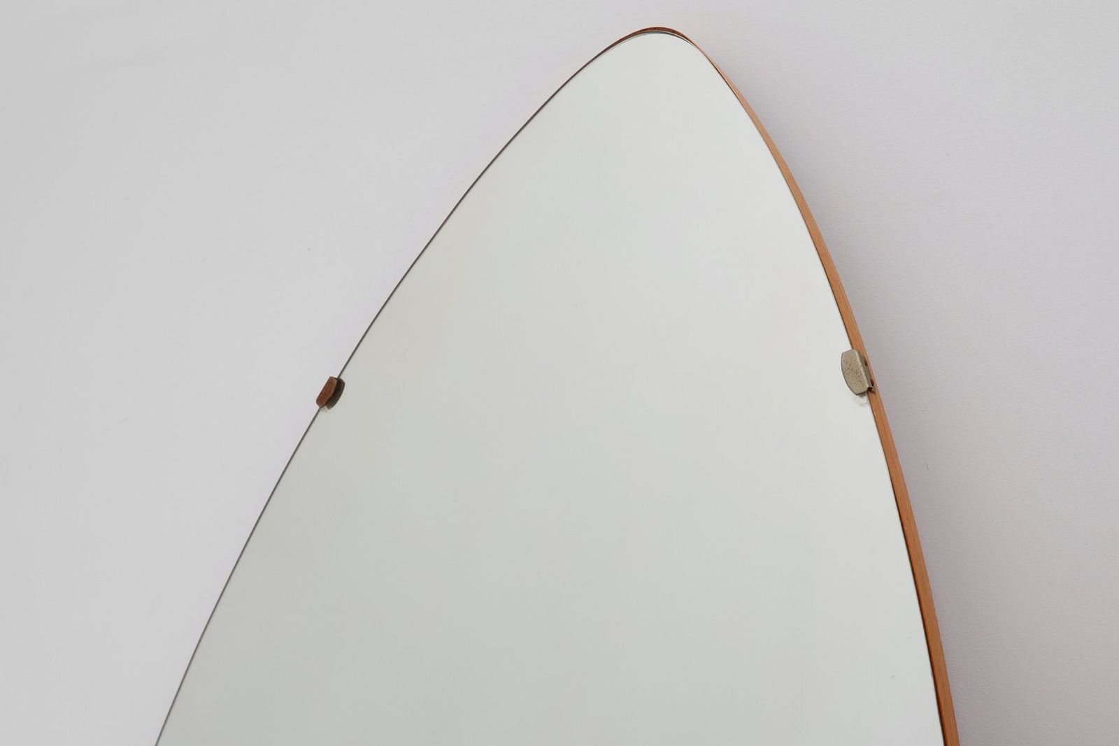 Vintage Organic Triangle Shaped Mirror With Wooden Back, Belgium, 1960s photo Home Decor