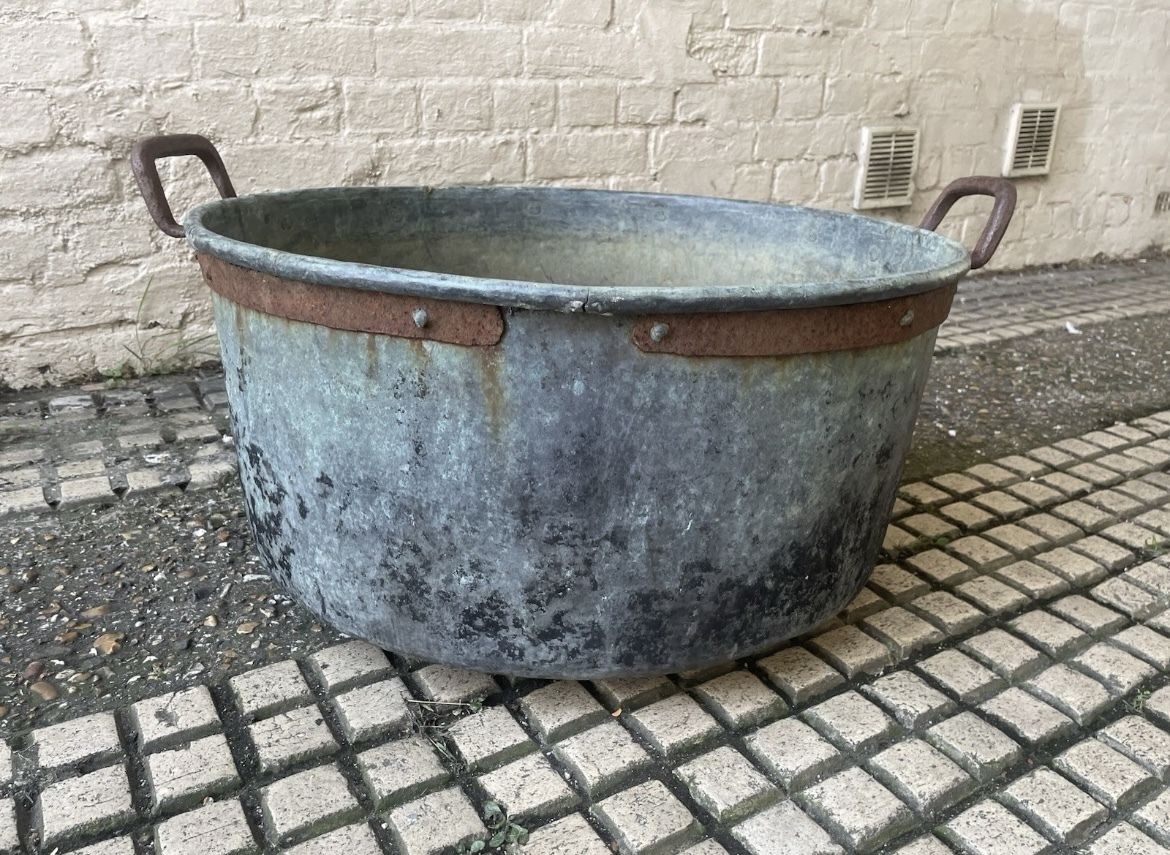 Large Copper Cheese Vat / Cauldron / Garden Planter 61cm Diameter