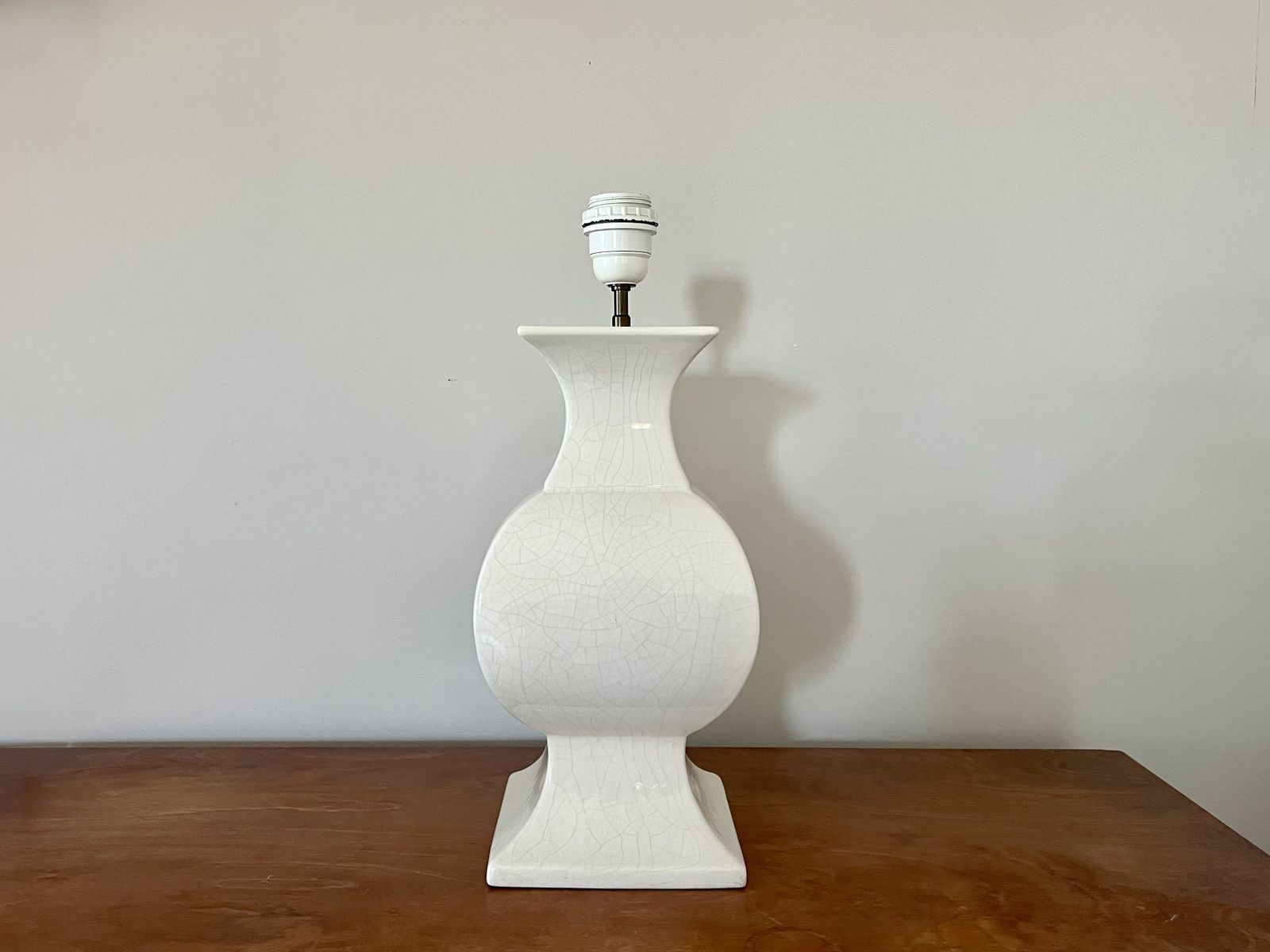 Lighting Vintage Crackle Glaze Ceramic Table Lamp. France, 1970s photo