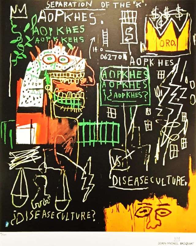 Jean Michel Basquiat Limited Edition Lithograph Numbered In Pencil. Coa photo furniture
