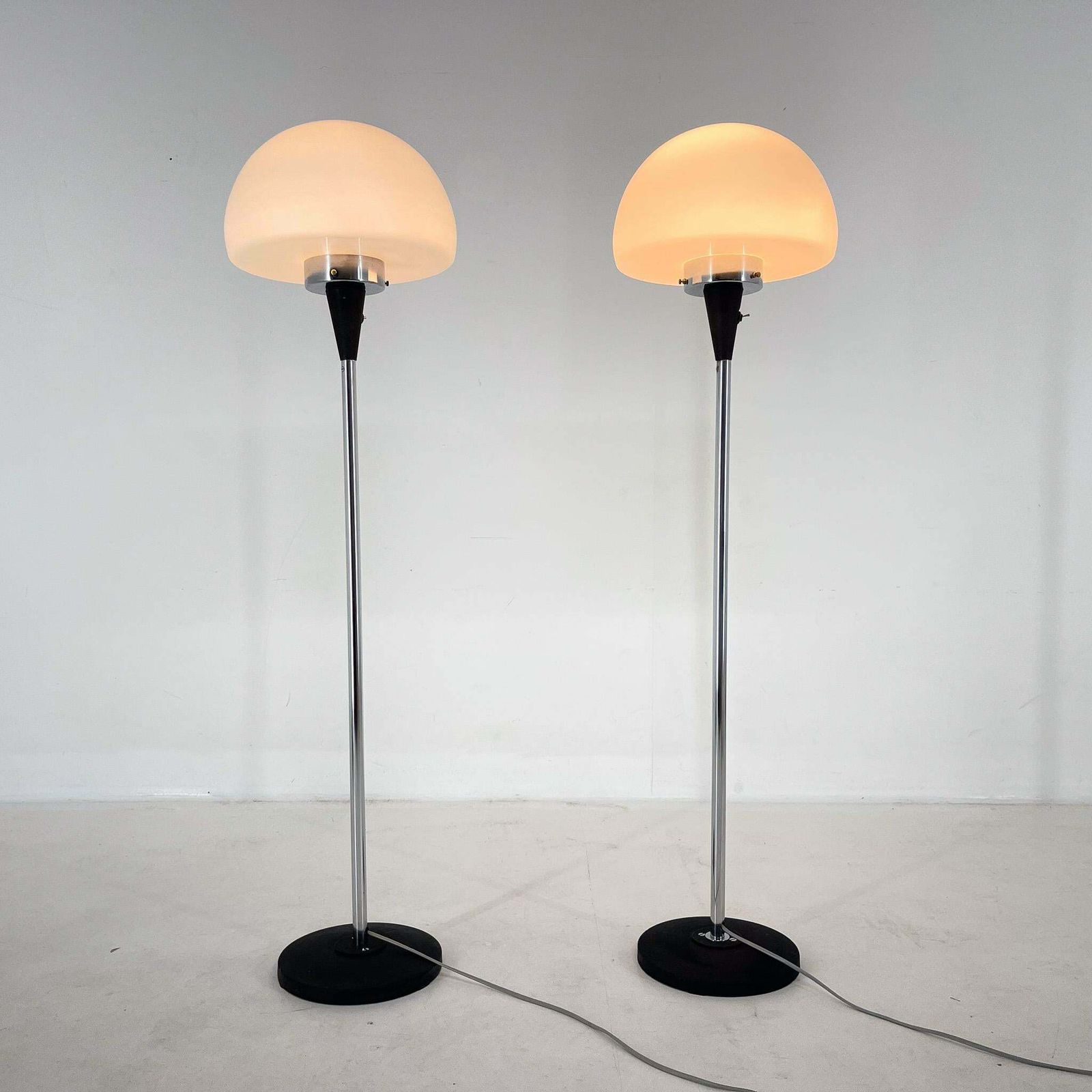 Pair Of Two Floor Lamps By Jaroslav Bejvl For Lidokov, 1960s