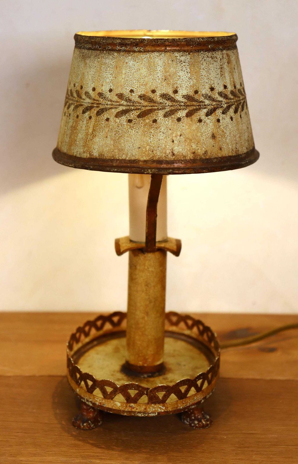 Original Italian Mid Century Patinated Tole / Metal Table Lamp (St.240) photo 153.0