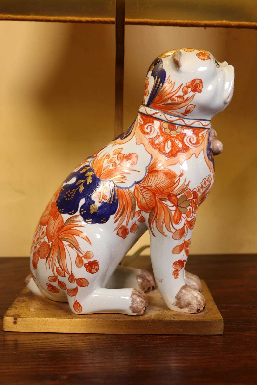 Lighting Vintage Pair Of Hand Painted Porcelain Table Lamps: Imary Style Bulldogs, 1970s Pair (St.272) photo