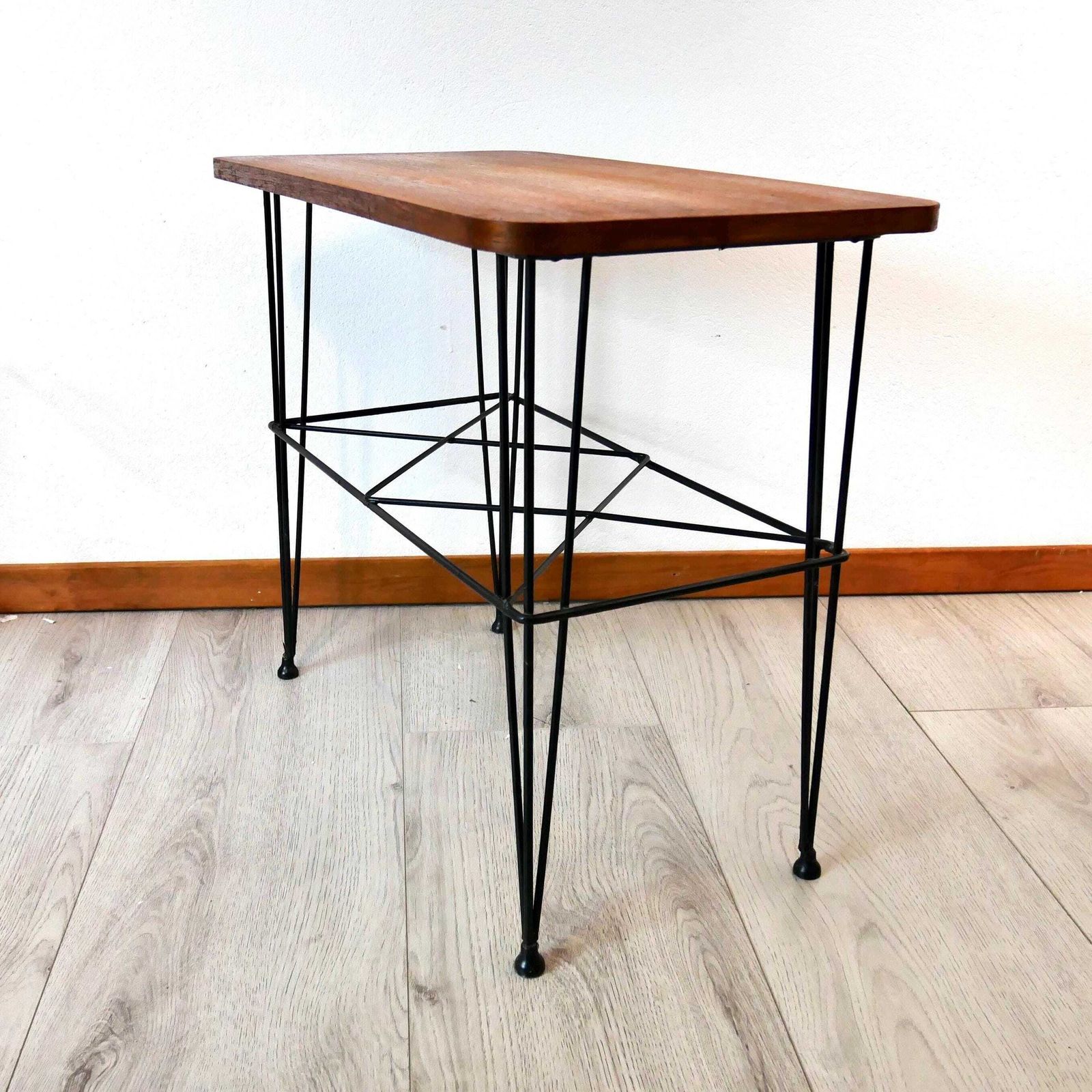 Mid Century Teak Wood Side Table – 1970s Scandinavian Furniture photo Furniture