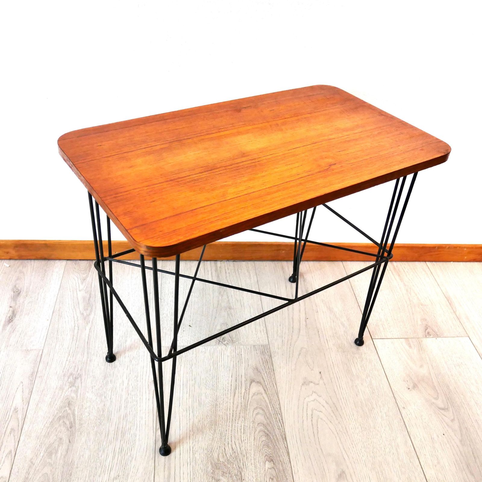 photo furniture Mid Century Teak Wood Side Table – 1970s Scandinavian Furniture