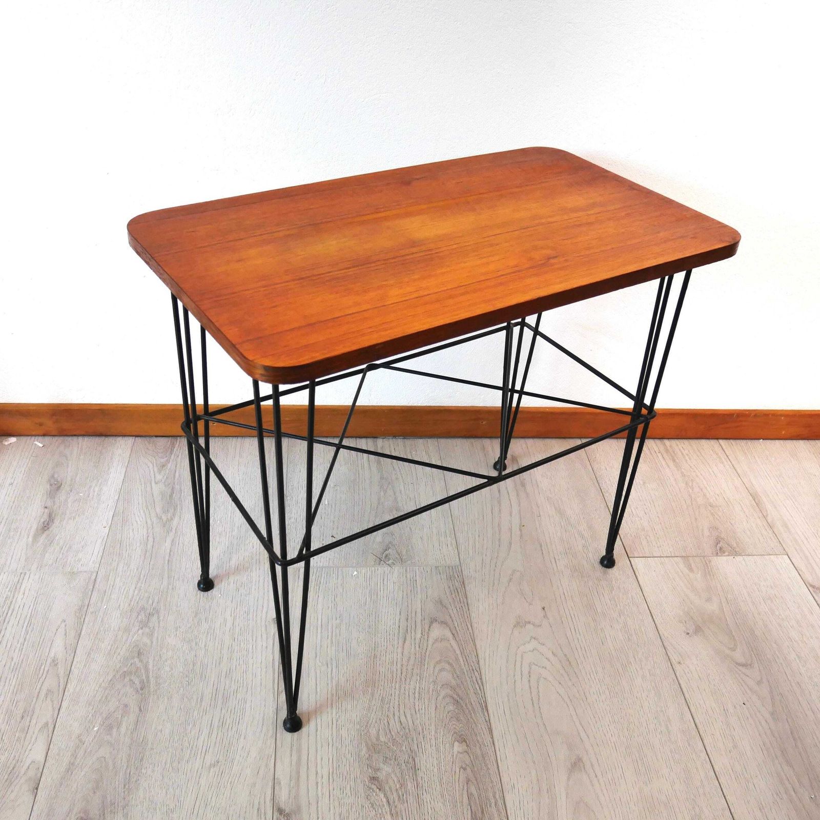 photo for sale Mid Century Teak Wood Side Table – 1970s Scandinavian Furniture
