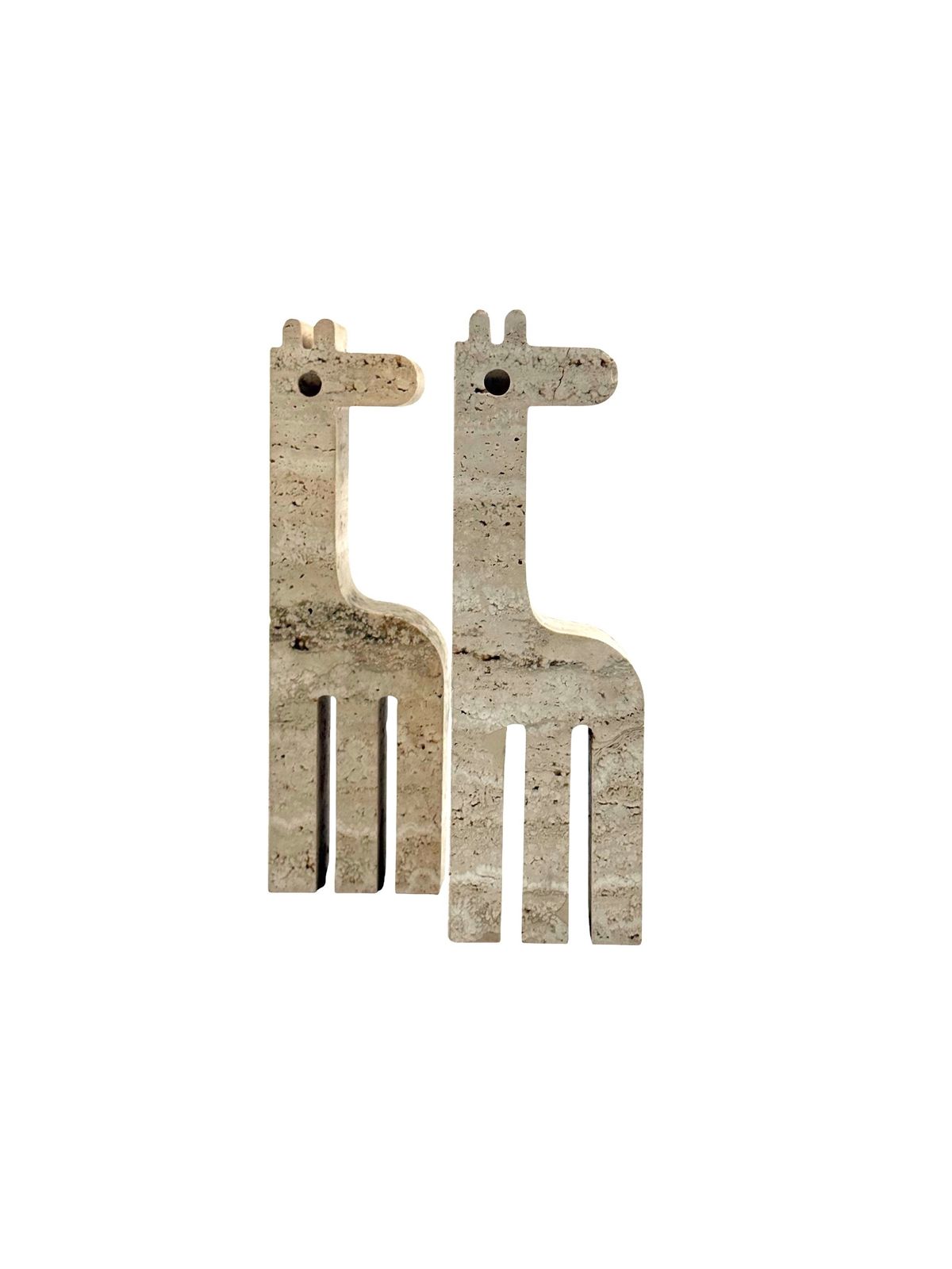 photo buy Modern Set Of 2 Travertine Giraffe Shaped Bookends, Fratelli Mannelli, Italy 1970s
