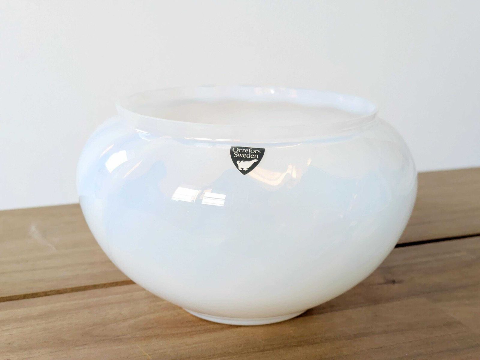 Rare Orrefors “Selena” Vase By Sven Palmqvist: 1950s Swedish Art Glass, Original Sticker photo Home Decor