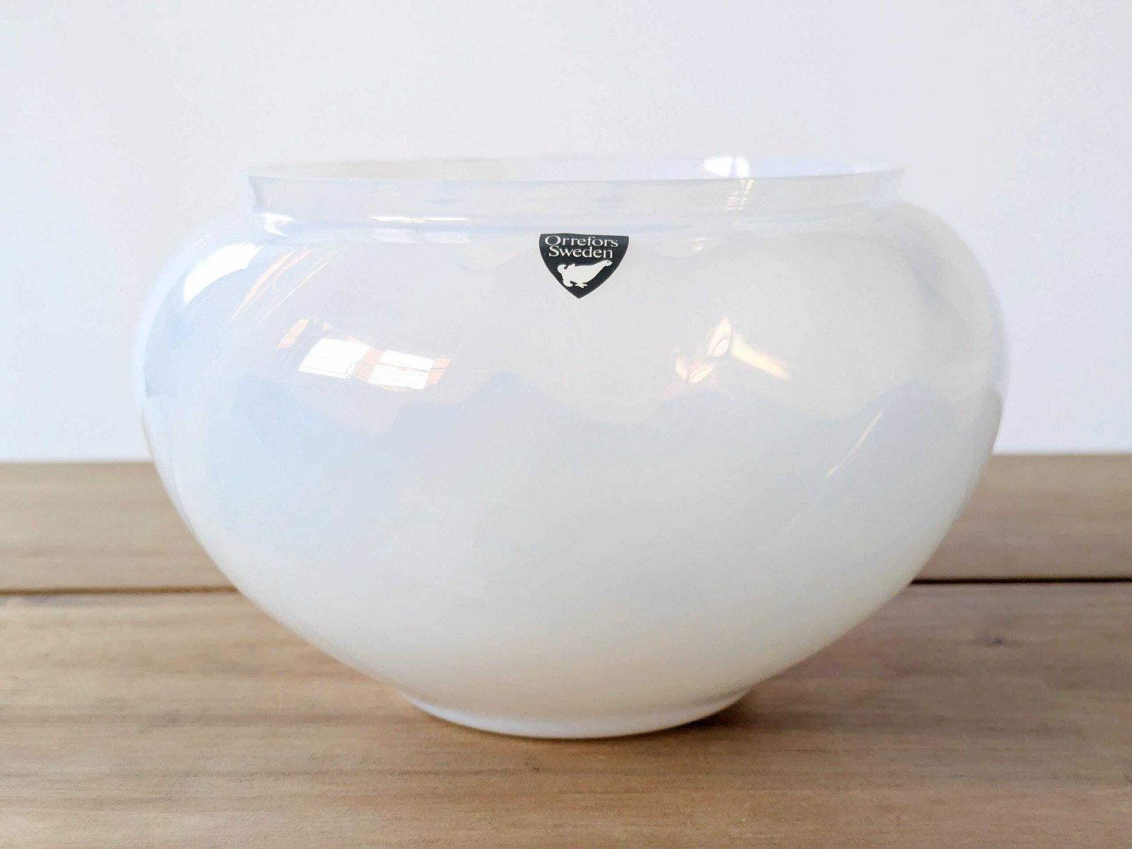Home Decor Rare Orrefors “Selena” Vase By Sven Palmqvist: 1950s Swedish Art Glass, Original Sticker photo