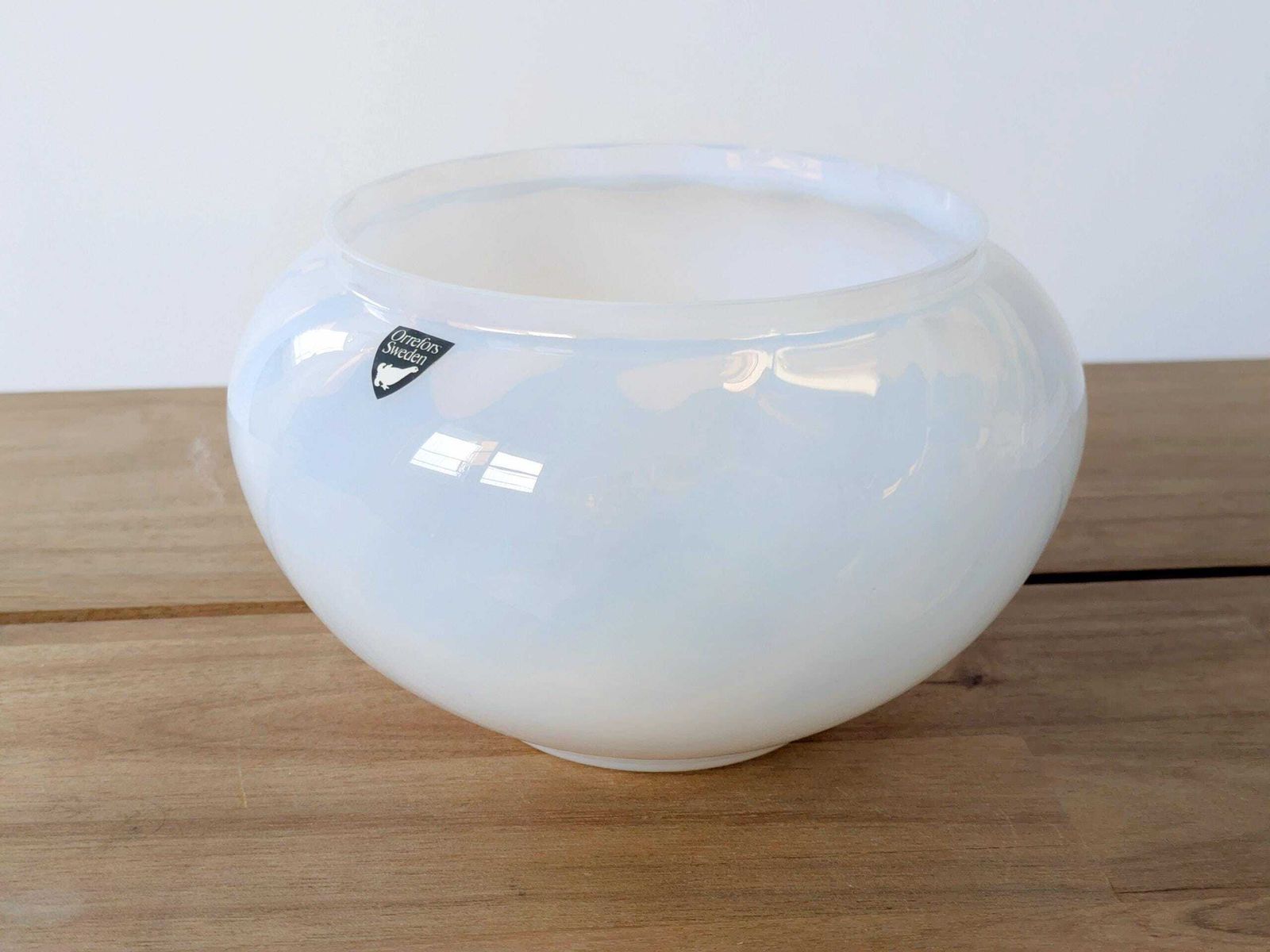 photo vintage Rare Orrefors “Selena” Vase By Sven Palmqvist: 1950s Swedish Art Glass, Original Sticker