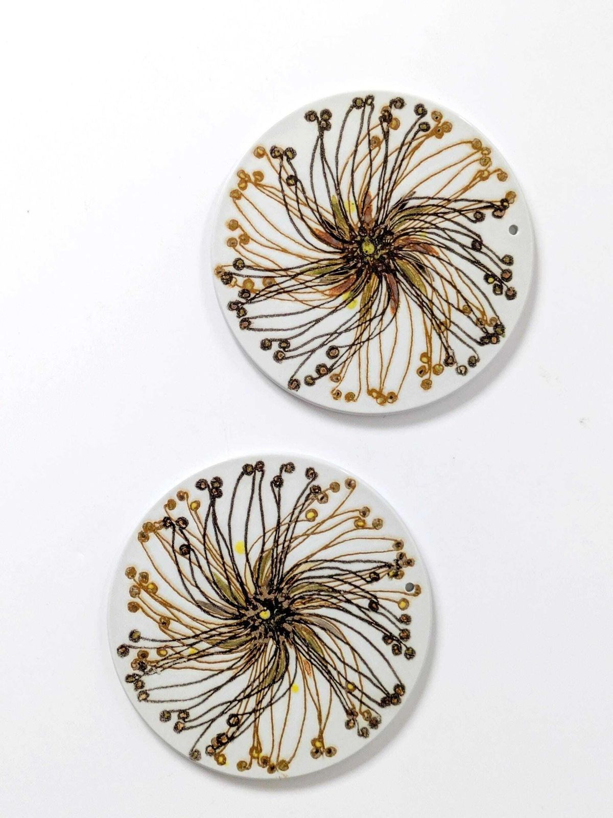 Home Decor Set Of 2 Royal Copenhagen Fajance Baca Plates Or Trivets: 1970s Danish Design photo