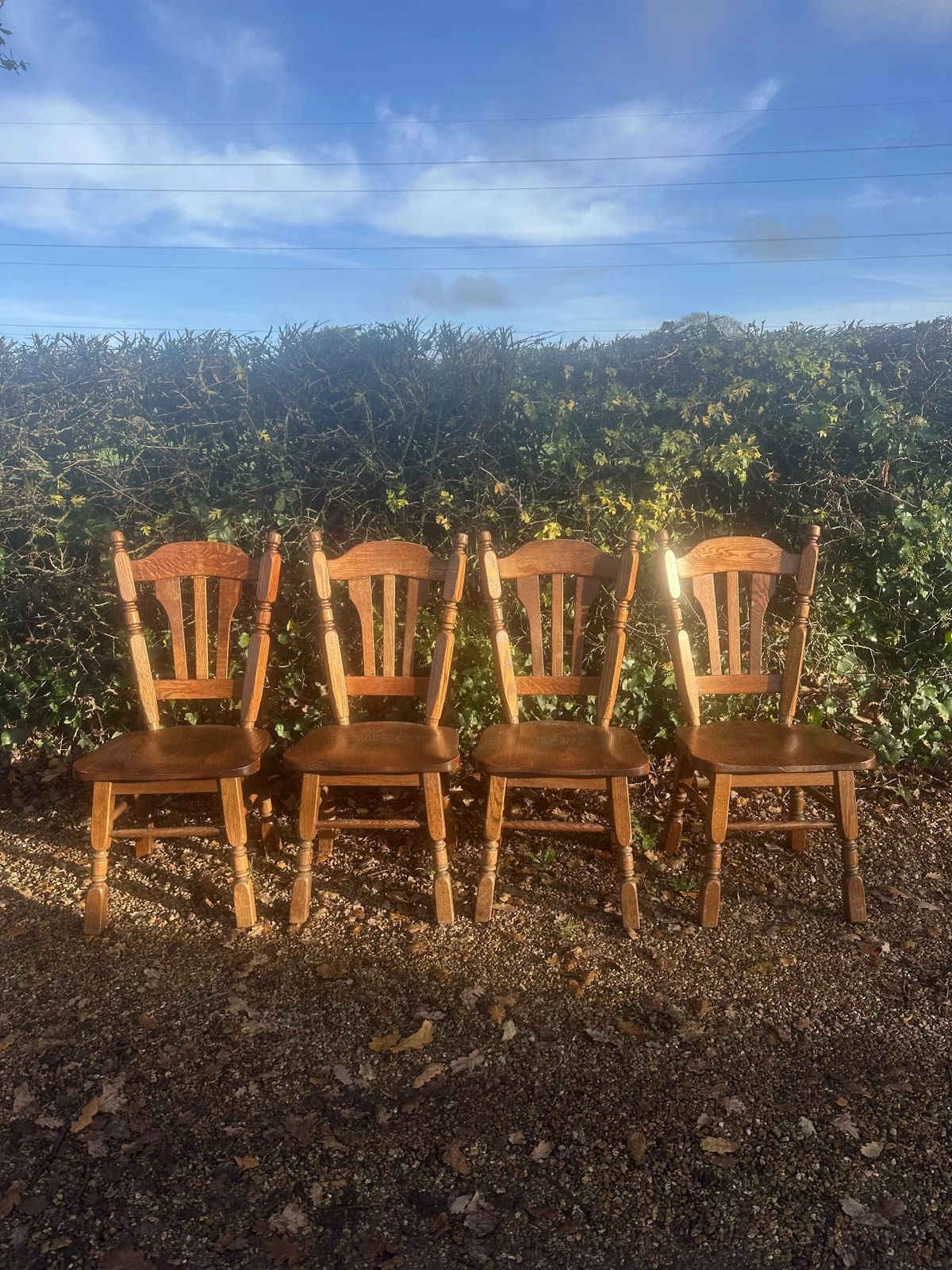 The Oirschot Chair   Set Of 4 Meeuwis Brutalist Oak Dining Chairs, The Netherlands 1960s