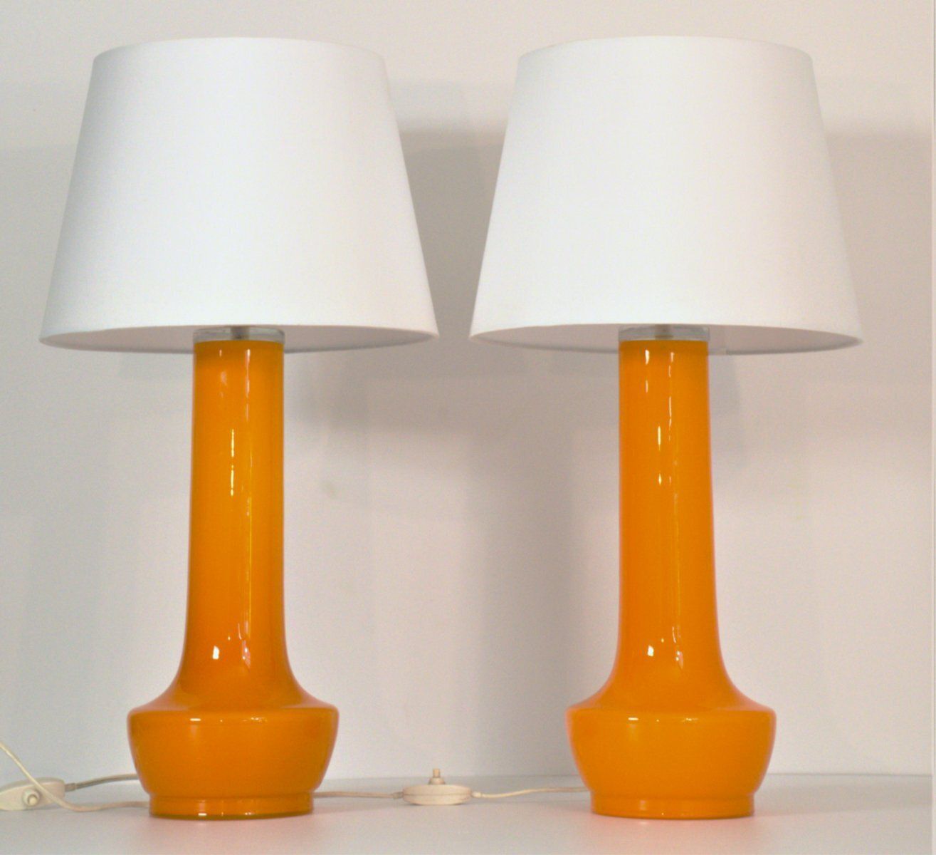 Swedish Art Glass Table Lamps By Gert Nyström For Hyllinge Glasbruk, 1960s, Set Of 2 photo furniture