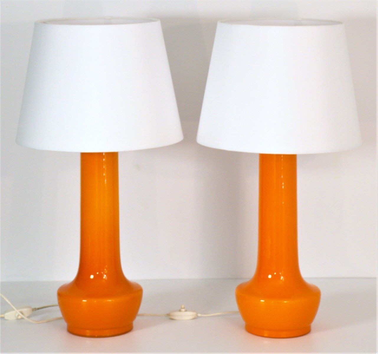 Swedish Art Glass Table Lamps By Gert Nyström For Hyllinge Glasbruk, 1960s, Set Of 2 photo 1723.0