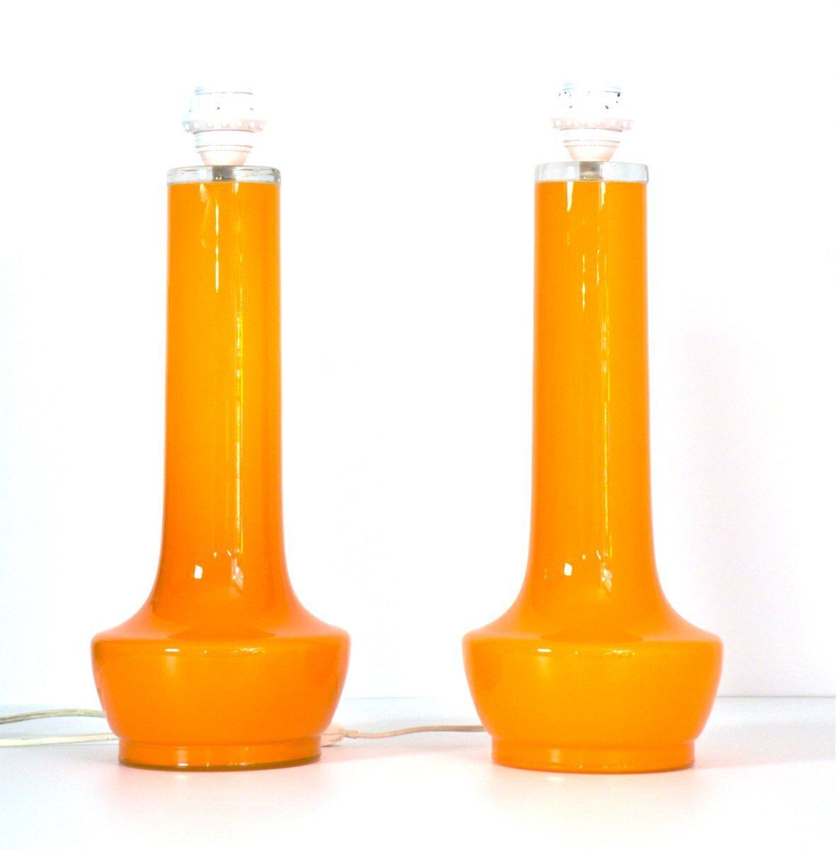 Swedish Art Glass Table Lamps By Gert Nyström For Hyllinge Glasbruk, 1960s, Set Of 2 photo vintage