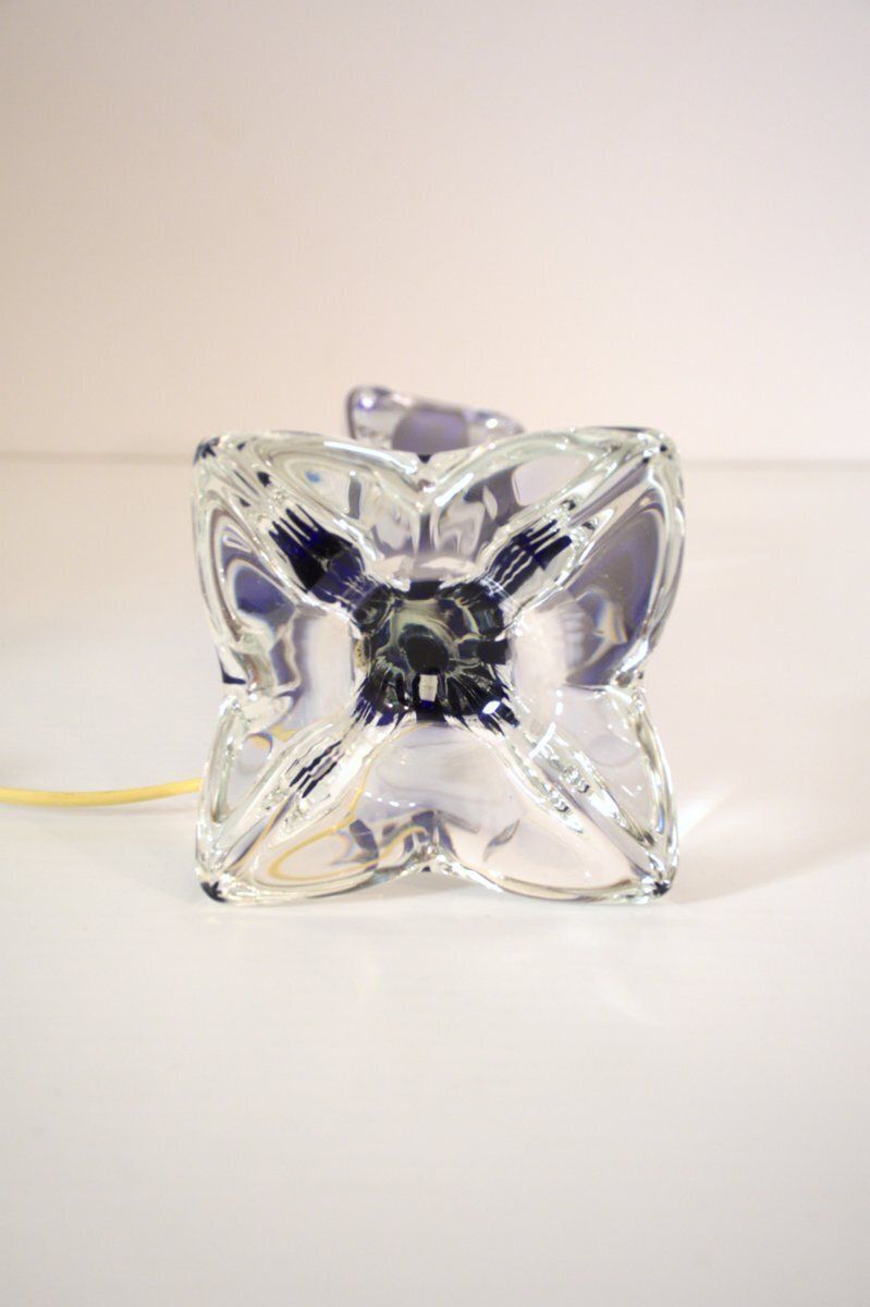 photo for sale Swedish Modern Art Glass Table Lamp By Paul Kedelf For Flygsfors Glasbruk, 1950s