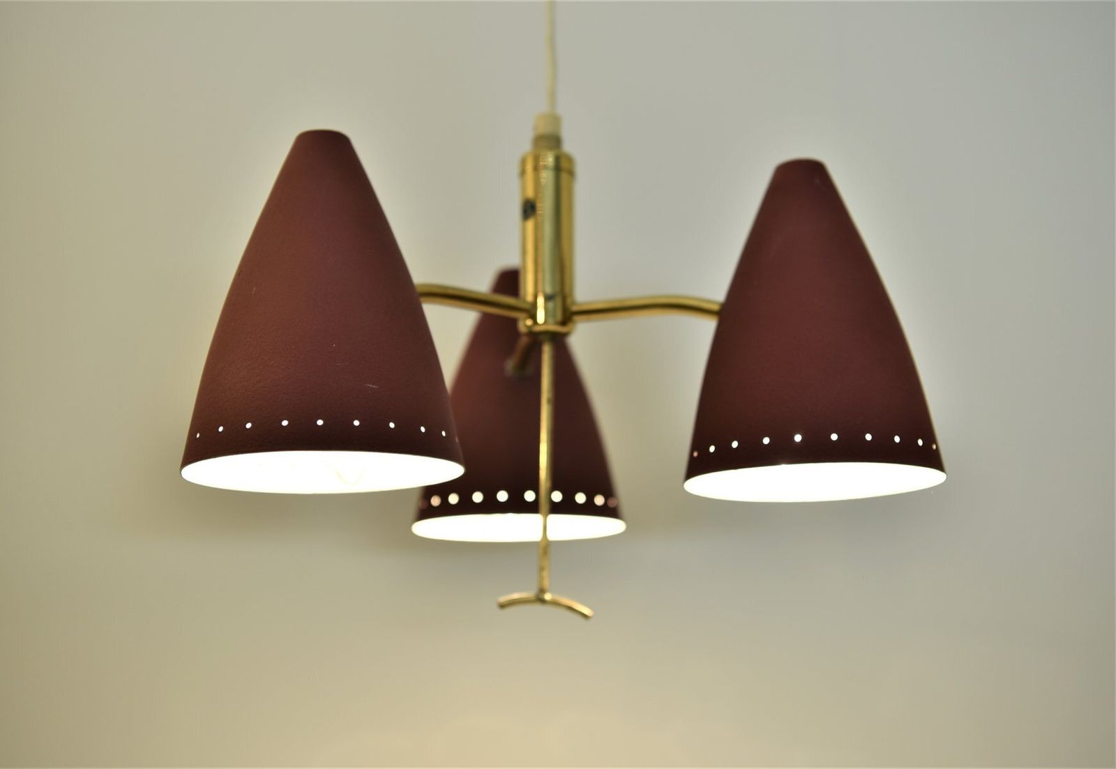 Swedish Modern Triple Pendant Lamp With Elevator Function, 1950s photo furniture
