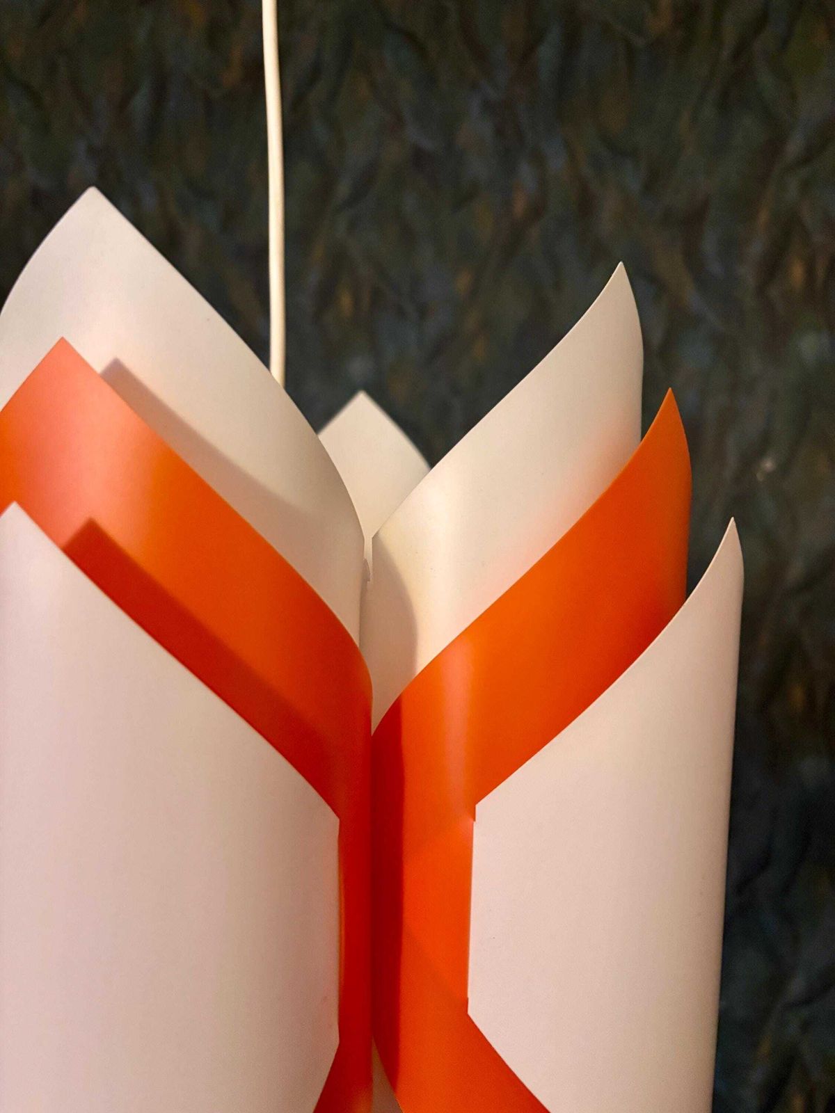 Ballet Pendant Lamp, Orange And White, By Lars Schiøler For P.J. Høyrup photo vinterior