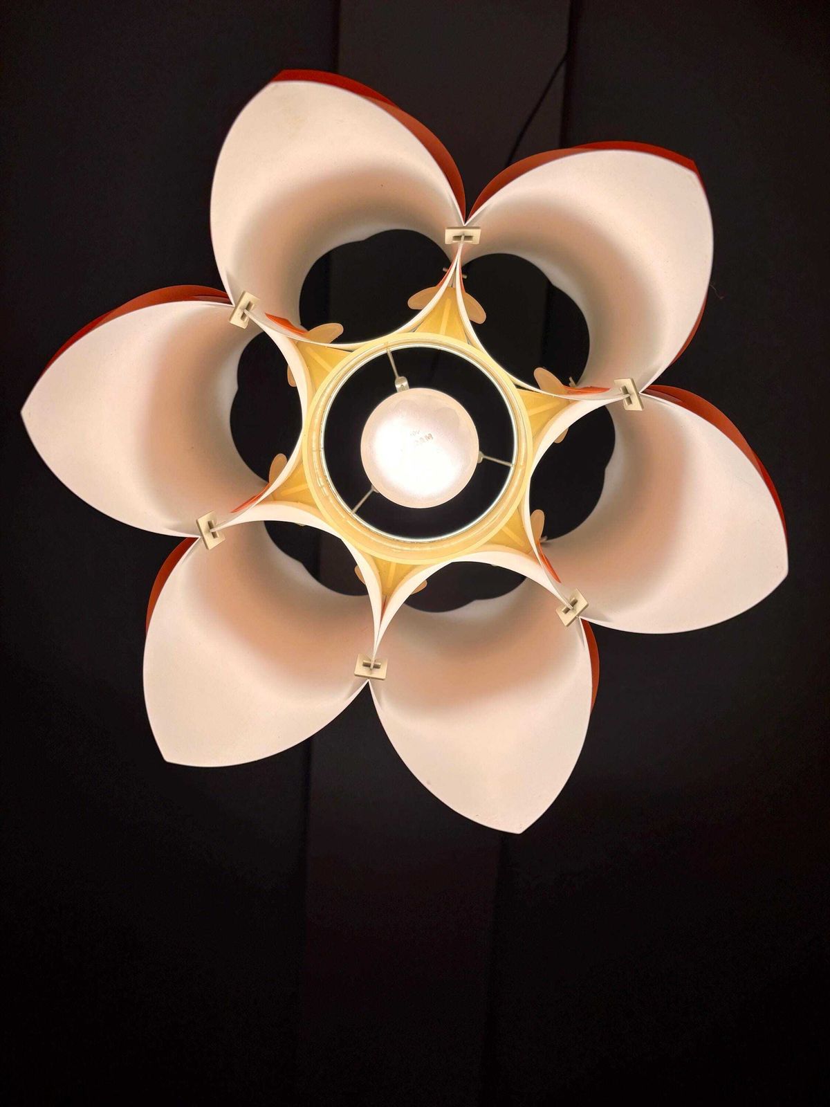 Lighting Ballet Pendant Lamp, Orange And White, By Lars Schiøler For P.J. Høyrup photo