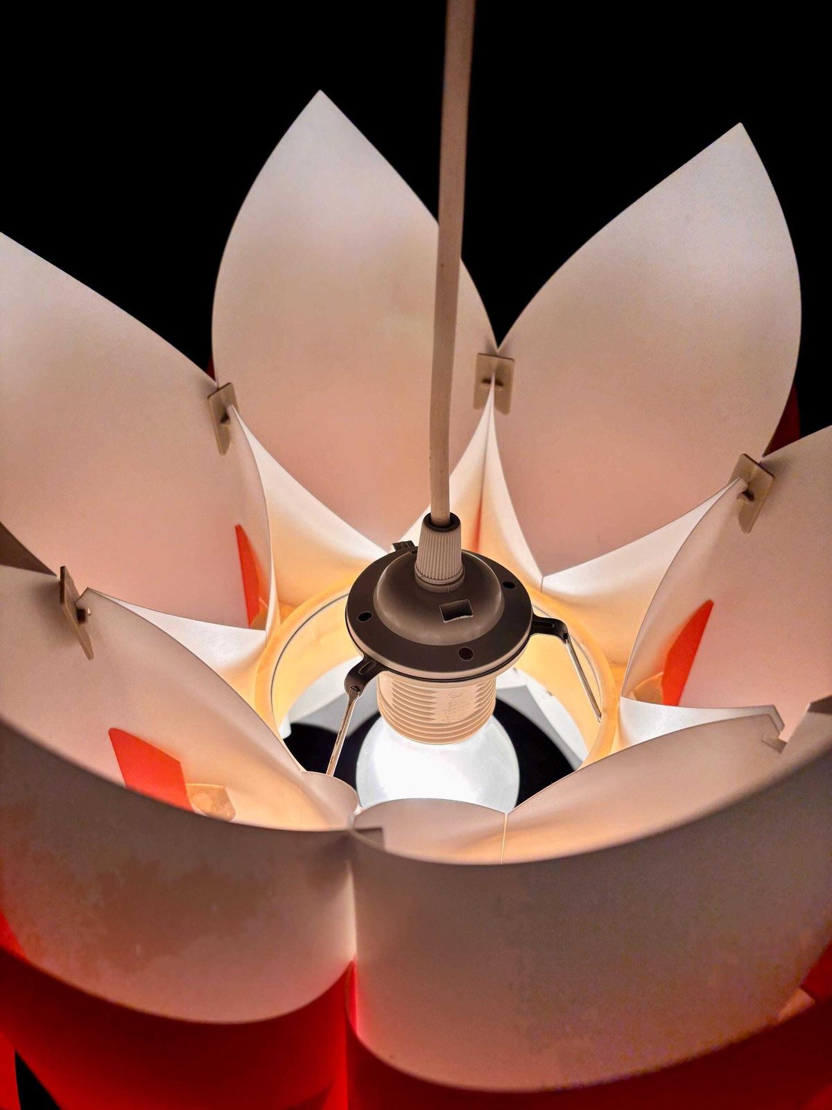 photo buy Ballet Pendant Lamp, Orange And White, By Lars Schiøler For P.J. Høyrup