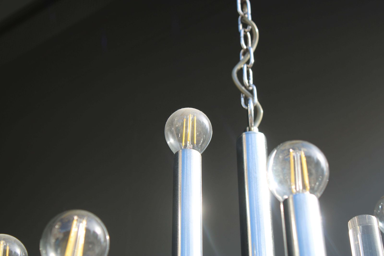 Sciolari Chandelier In Steel And Plexiglass 1970 Italy Minimalist Design photo vinterior