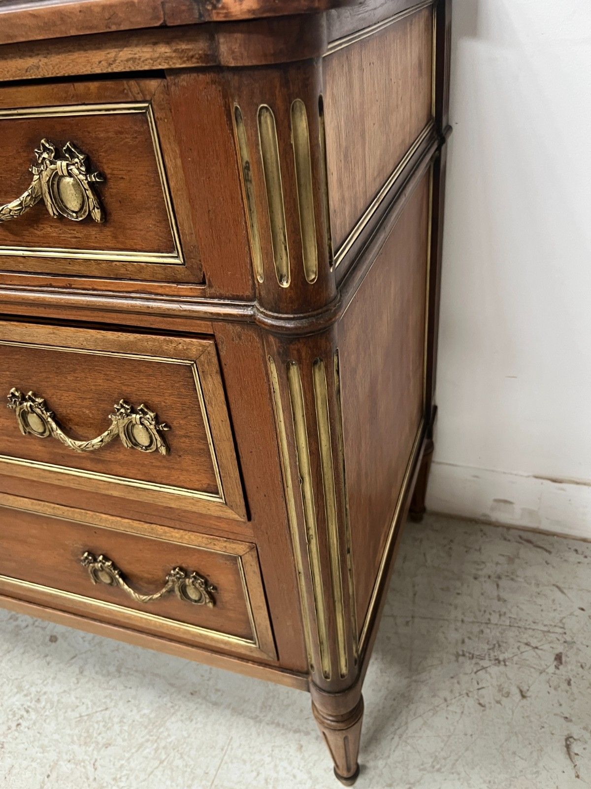 Furniture Louis XVI Style Mahogany Chest Of Drawers 19th Century photo