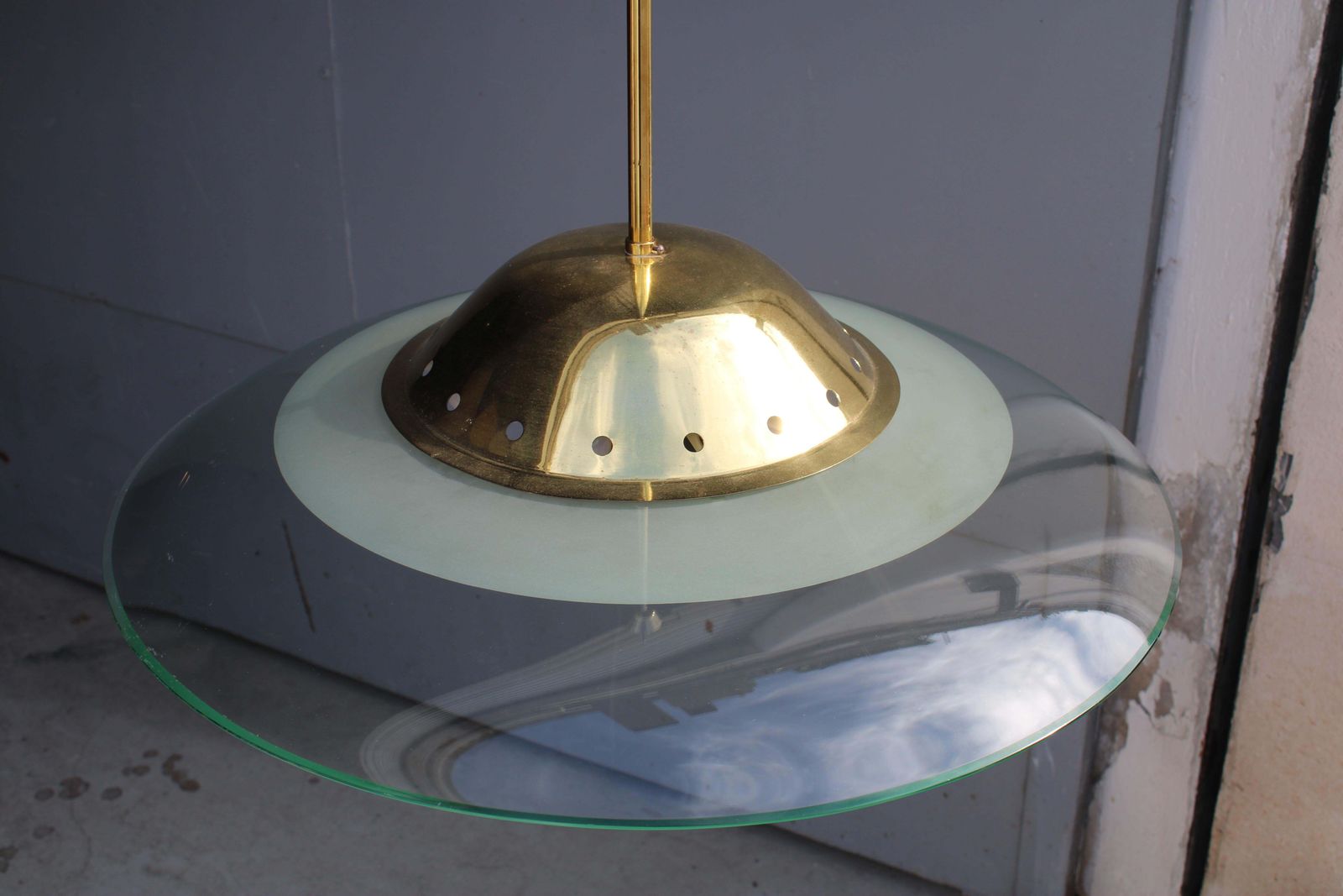 Flying Saucer Chandelier Ufo Fontana Arte Pietro Chiesa 1950 photo furniture