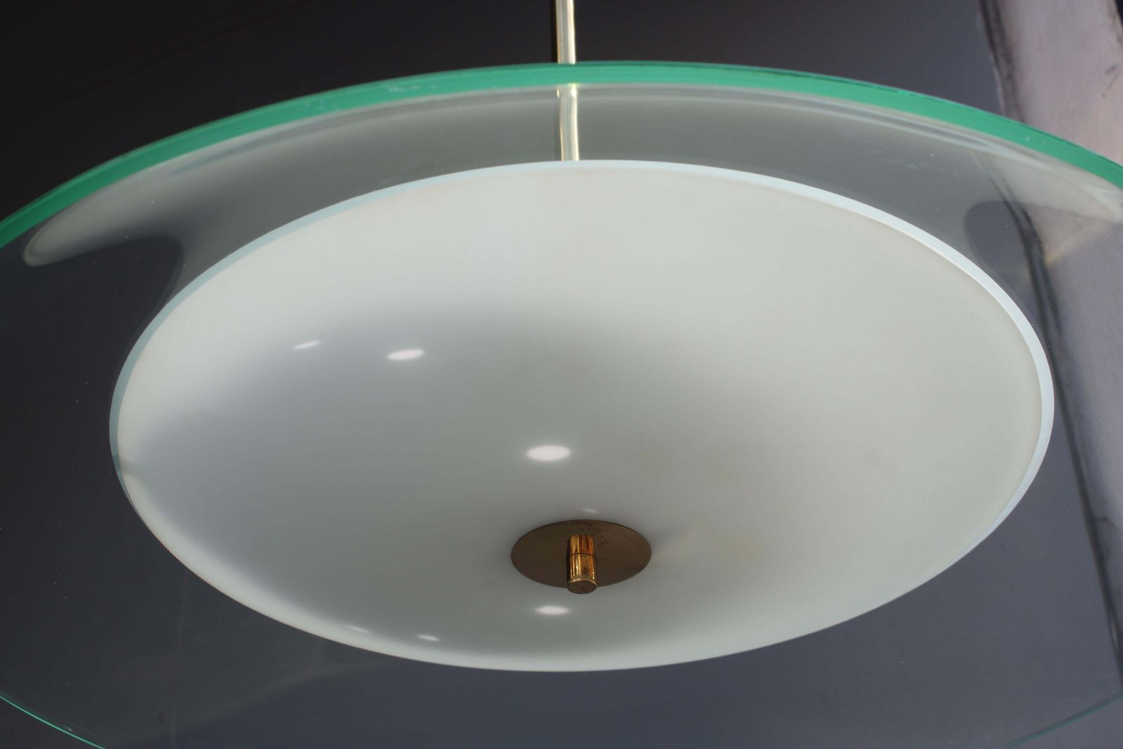 photo for sale Flying Saucer Chandelier Ufo Fontana Arte Pietro Chiesa 1950