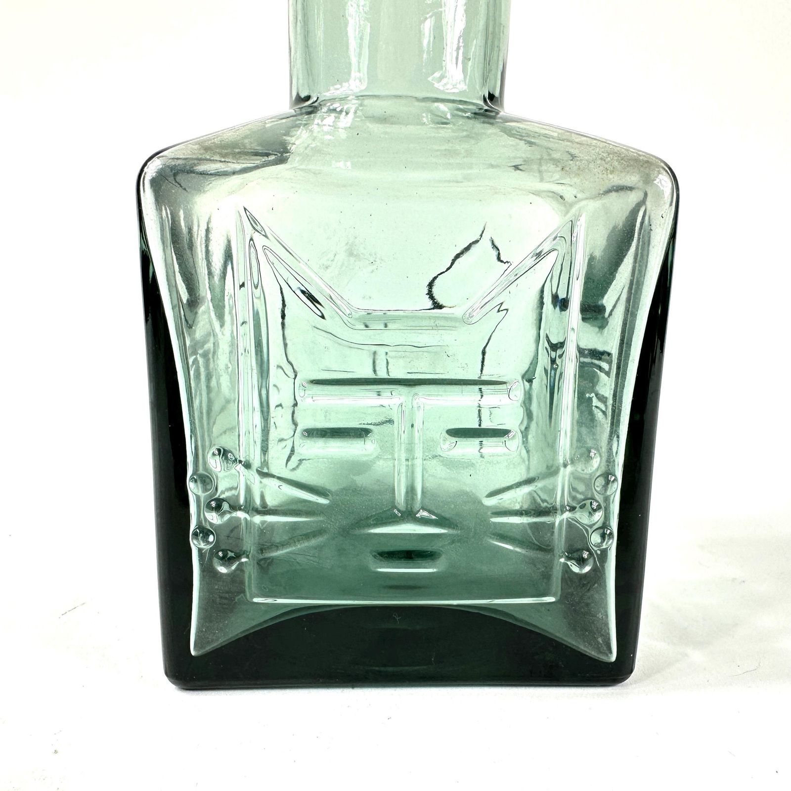 Wiktor Berndt Cat Face Vase: 1960s Flygsfors Swedish Art Glass photo furniture