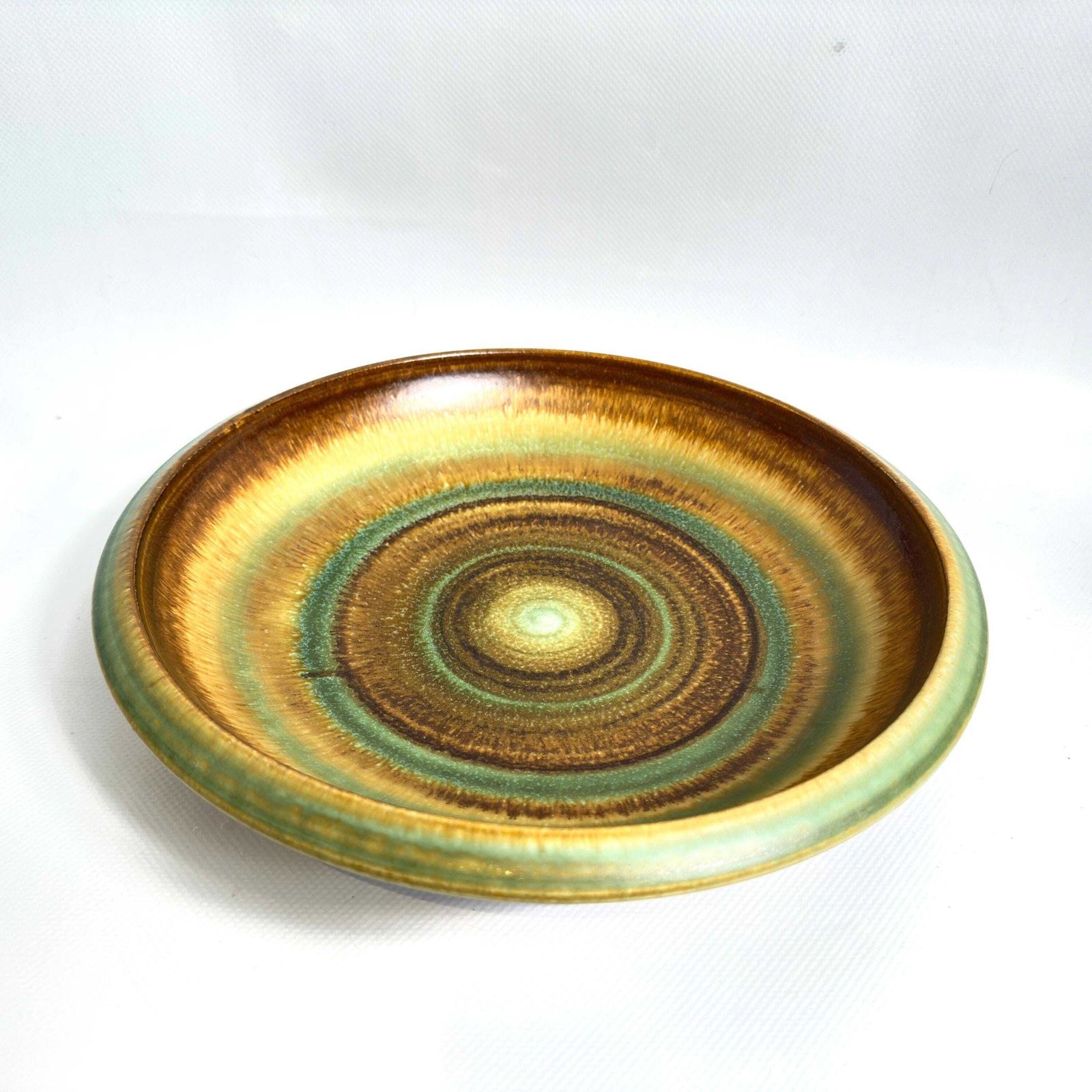 photo for sale Scandinavian Mid Century Pottery Bowl By Höganäs Keramik – Brown Green Glaze, 1970s