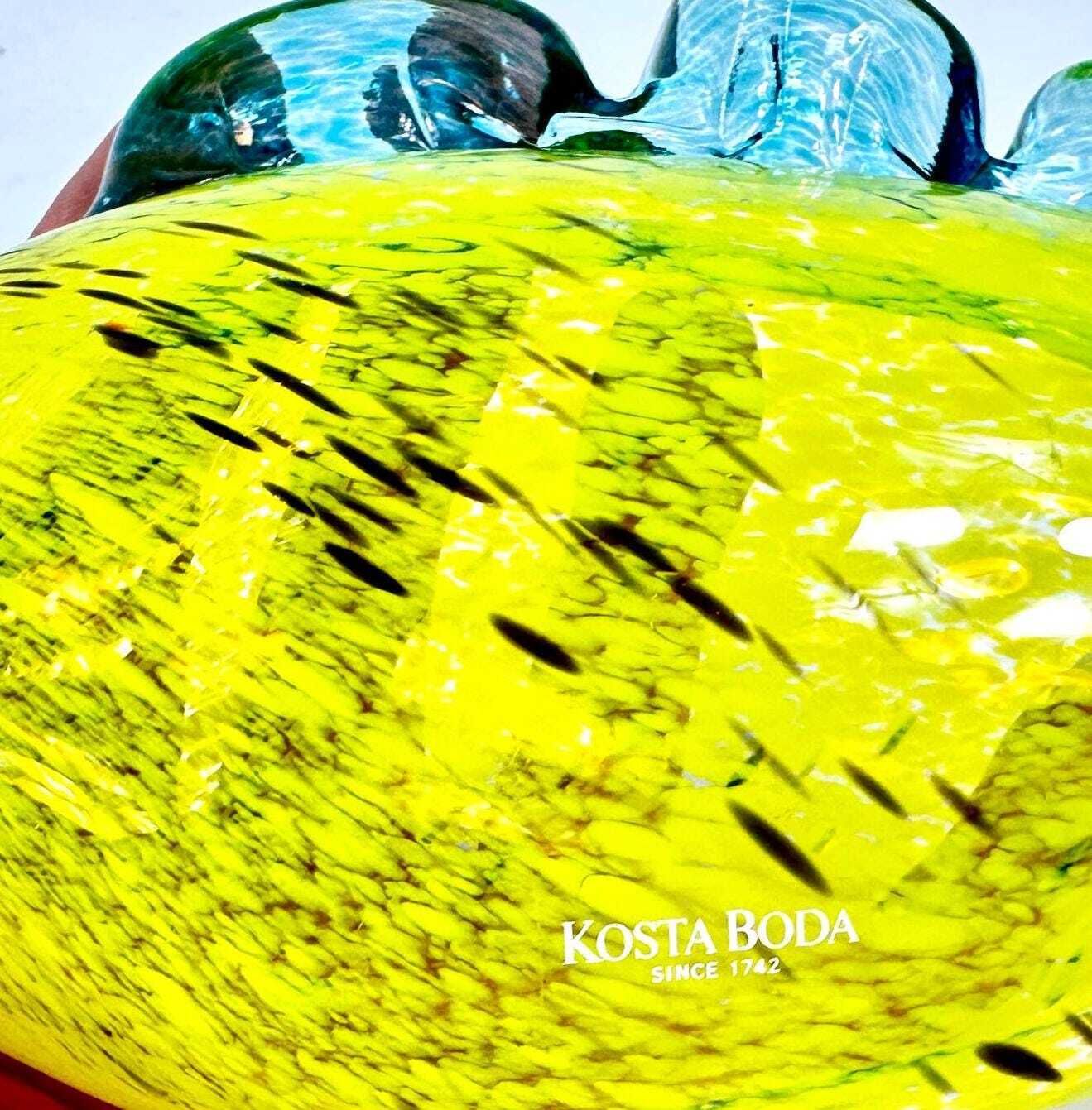 photo furniture Vintage Kosta Boda Glass Fish Sculpture – Hand Blown Art, Signed & Labeled