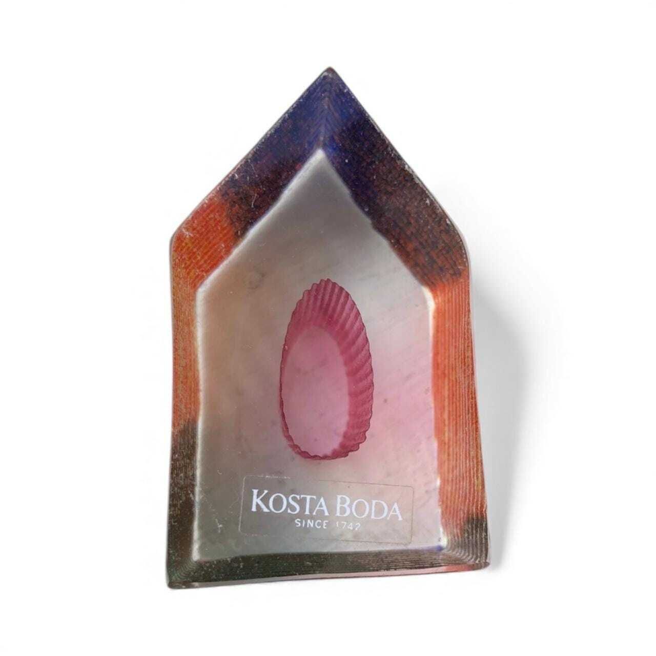 Kosta Boda Miniature Art Glass Sculpture House "Country Living" Paperweight By Bertil Vallien