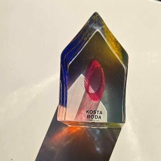 photo for sale Kosta Boda Miniature Art Glass Sculpture House "Country Living" Paperweight By Bertil Vallien