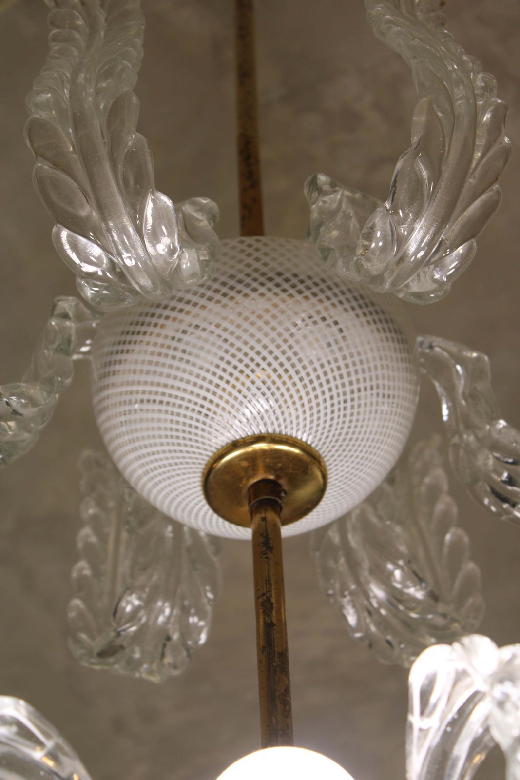 Venini Cascade Chandelier 1950 In Glass By Muranno Reticello And Ottone photo vinterior
