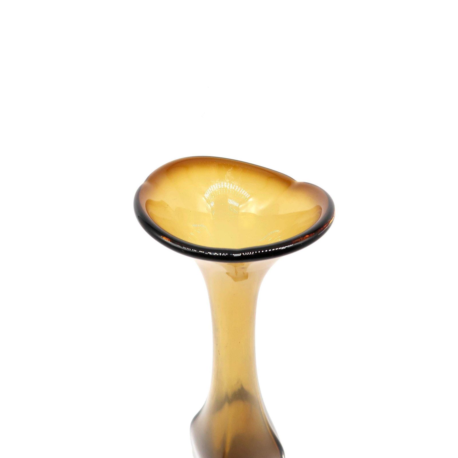 Scandinavian Art Glass Amber Vase – Bo Borgström For åseda, Sweden, 1960s photo vintage