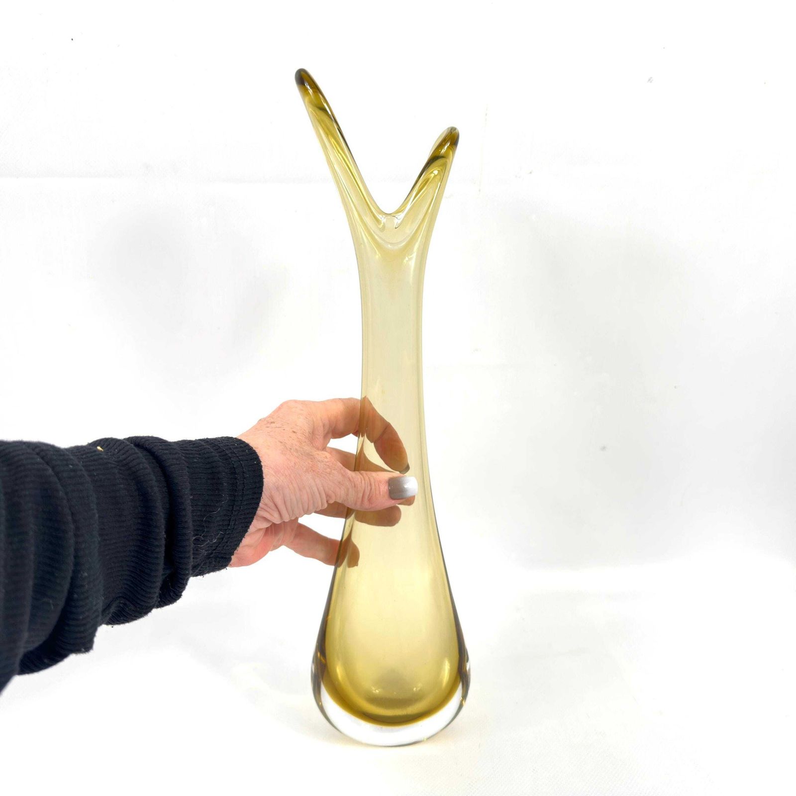 photo for sale 1960s Amber Art Glass Vase – åseda Glasbruk, Bo Borgström Design