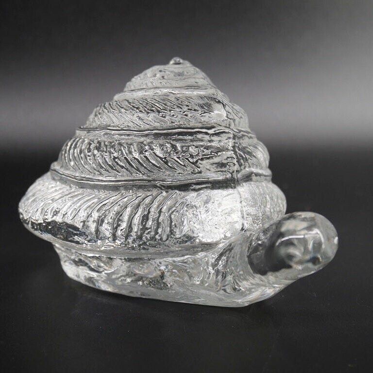 Pukeberg Snail Glass Sculpture By Uno Westerberg – Signed Vintage Swedish Paperweight Figurine photo 54.0