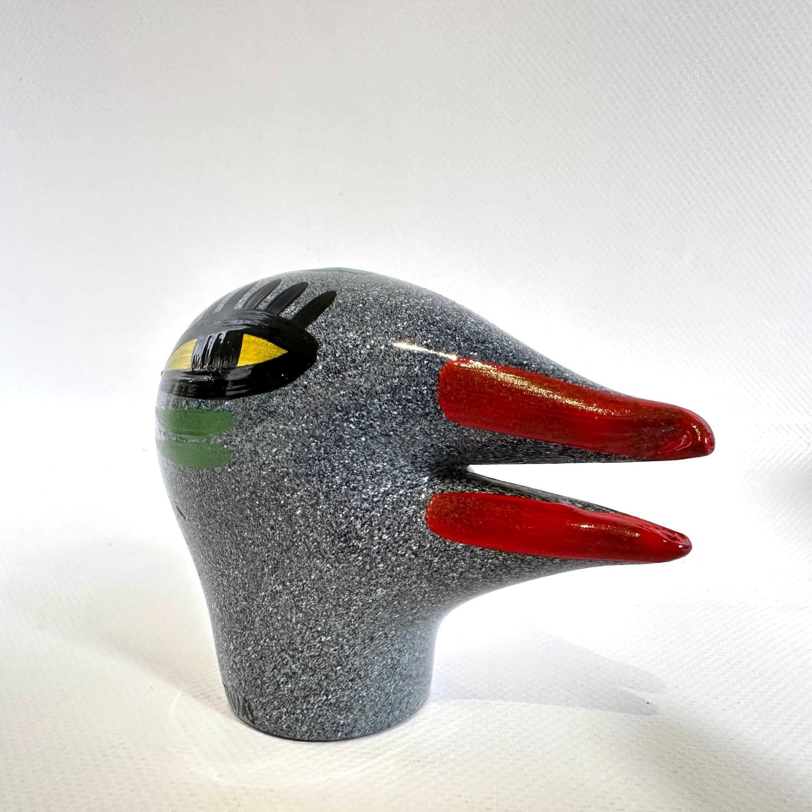 Vintage Kosta Boda Bird Head Sculpture By Ulrica Vallien – Hand Painted Art Glass, Sweden photo 208.0