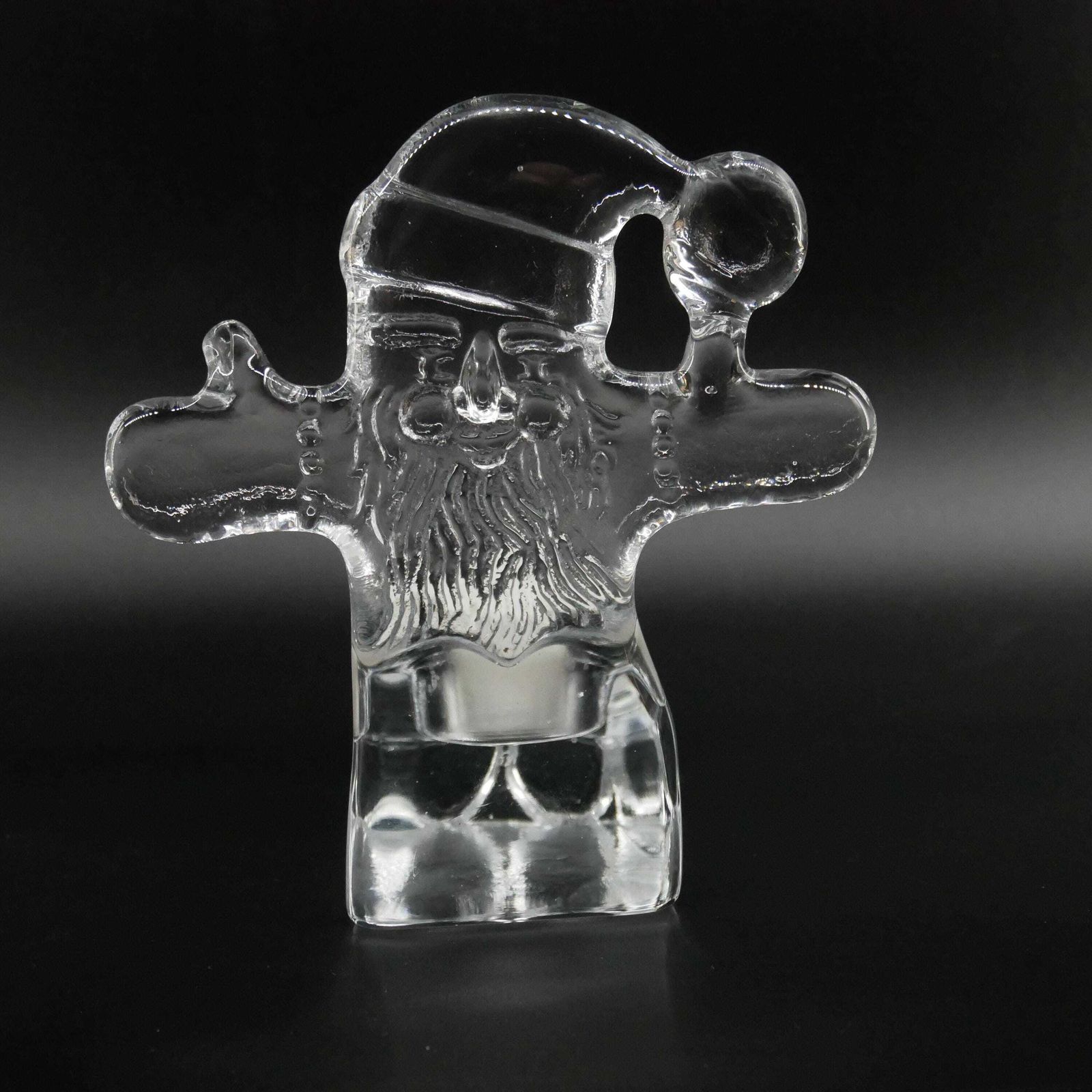 Kosta Boda Santa Candle Holder – Bertil Vallien, 1970s Swedish Christmas Decor photo vinterior