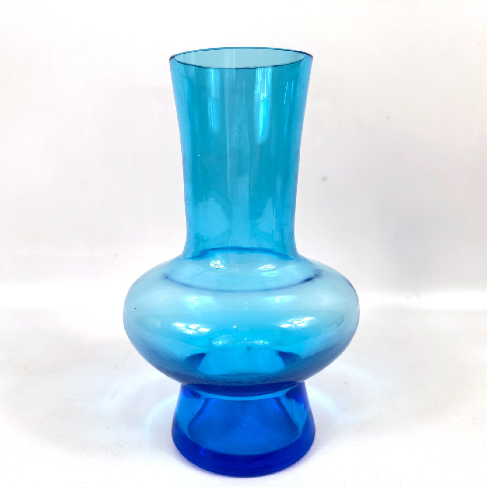 Bo Borgström For åseda – Mid Century Blue Art Glass Vase, Swedish Modern Design, 1960s photo for sale
