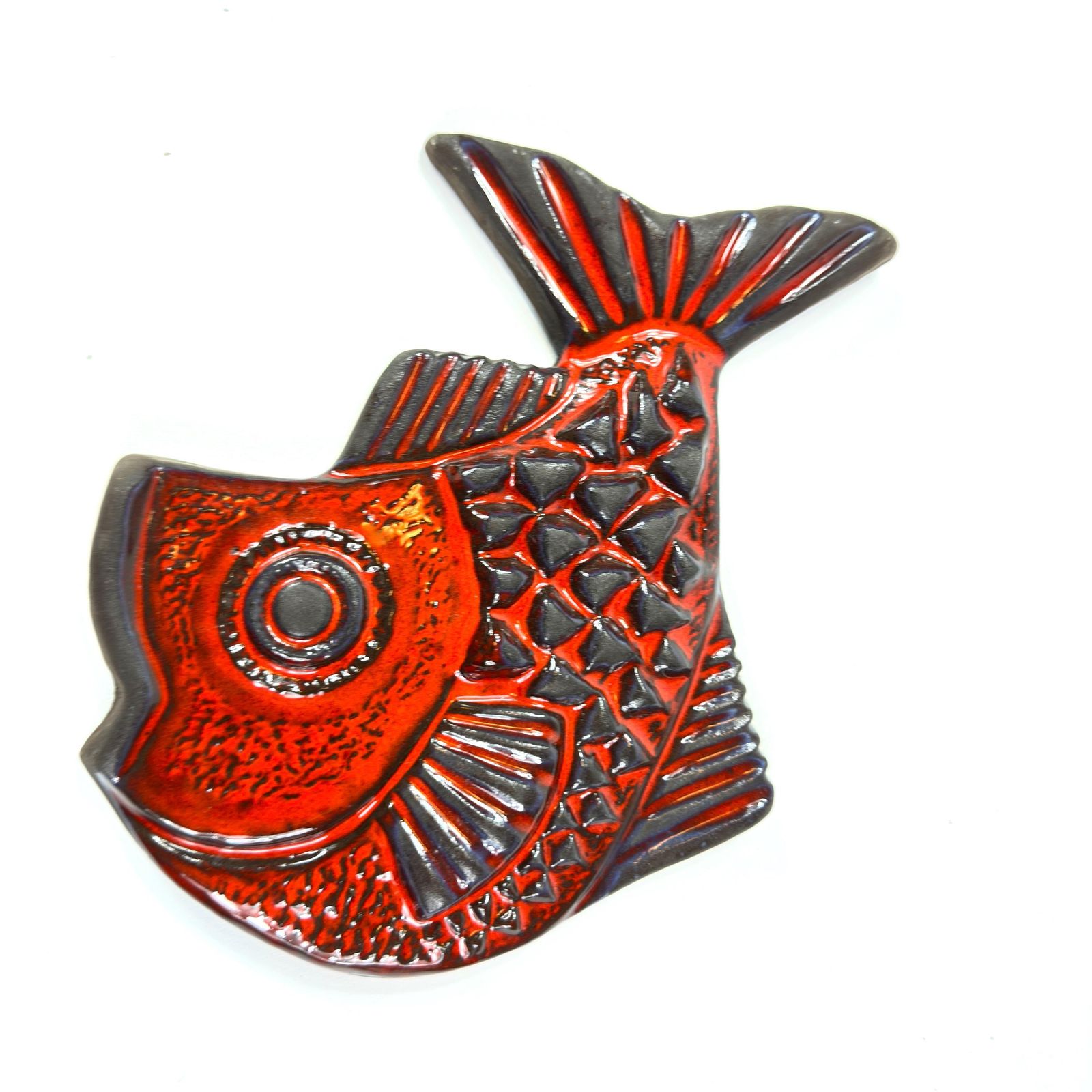 Vintage Danish Pottery Fish Wall Hanging – Norrman Motala, 1980s