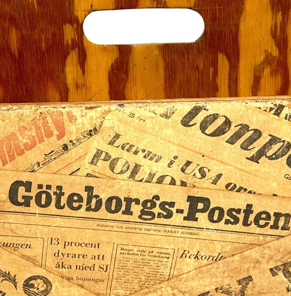 photo furniture Upcycled 1950s Swedish Newspaper Magazine Rack Mid Century Retro Storage