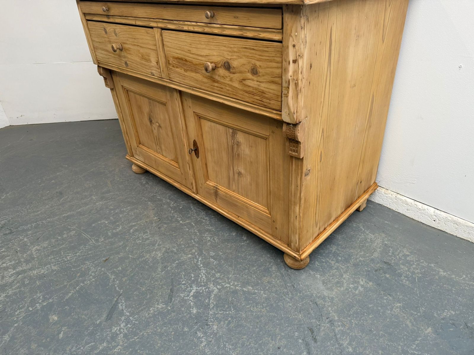 Furniture An Amazing Victorian Pine Bread Slide Large Dresser Base To Wax/Paint photo