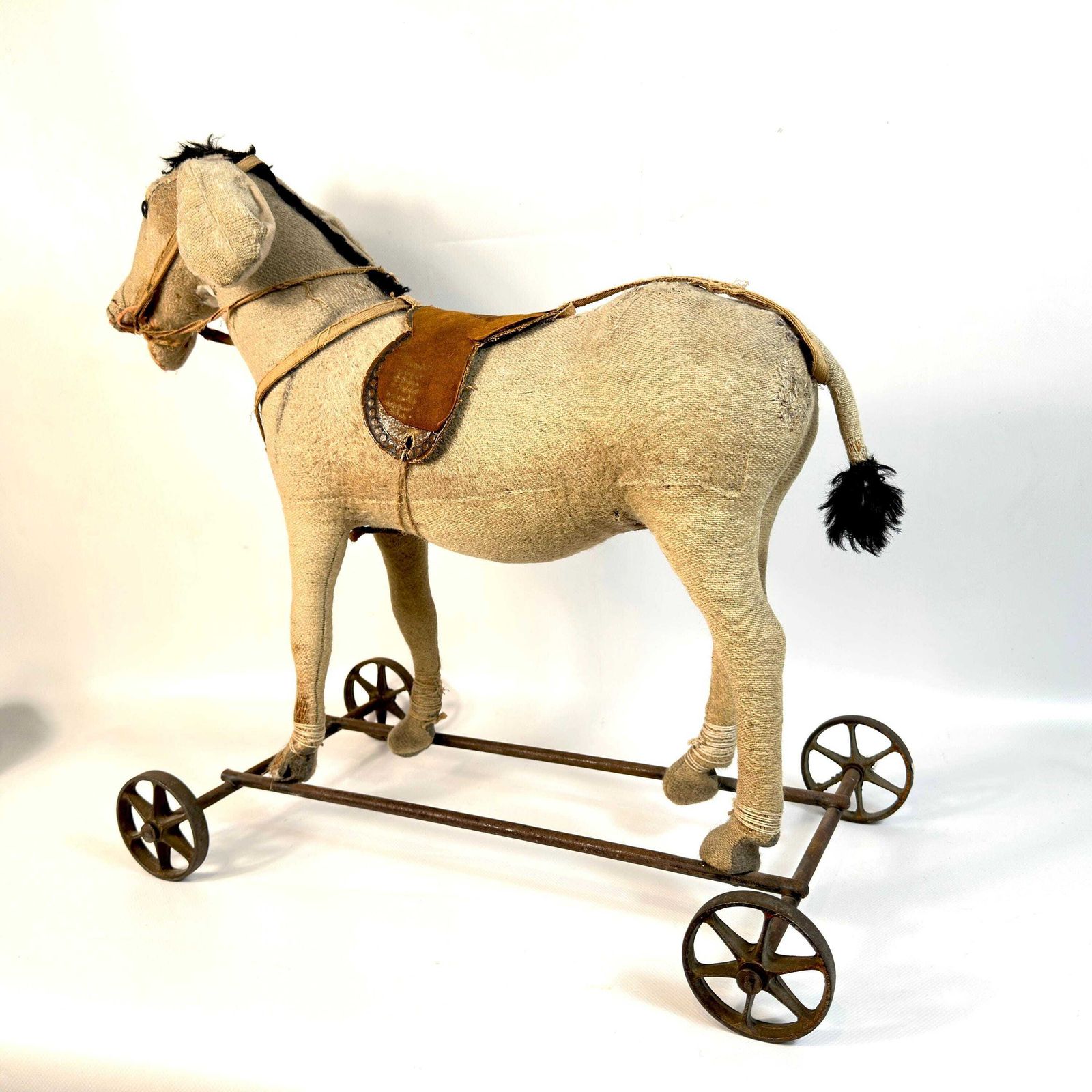 Antique Steiff Donkey On Wheels – Early 1900s Ride On Pull Toy photo Home Decor