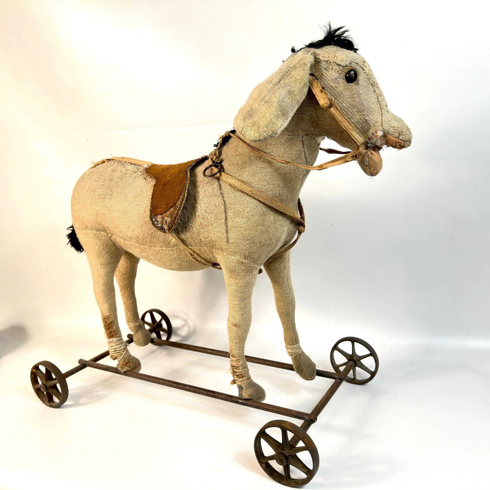 Antique Steiff Donkey On Wheels – Early 1900s Ride On Pull Toy photo buy