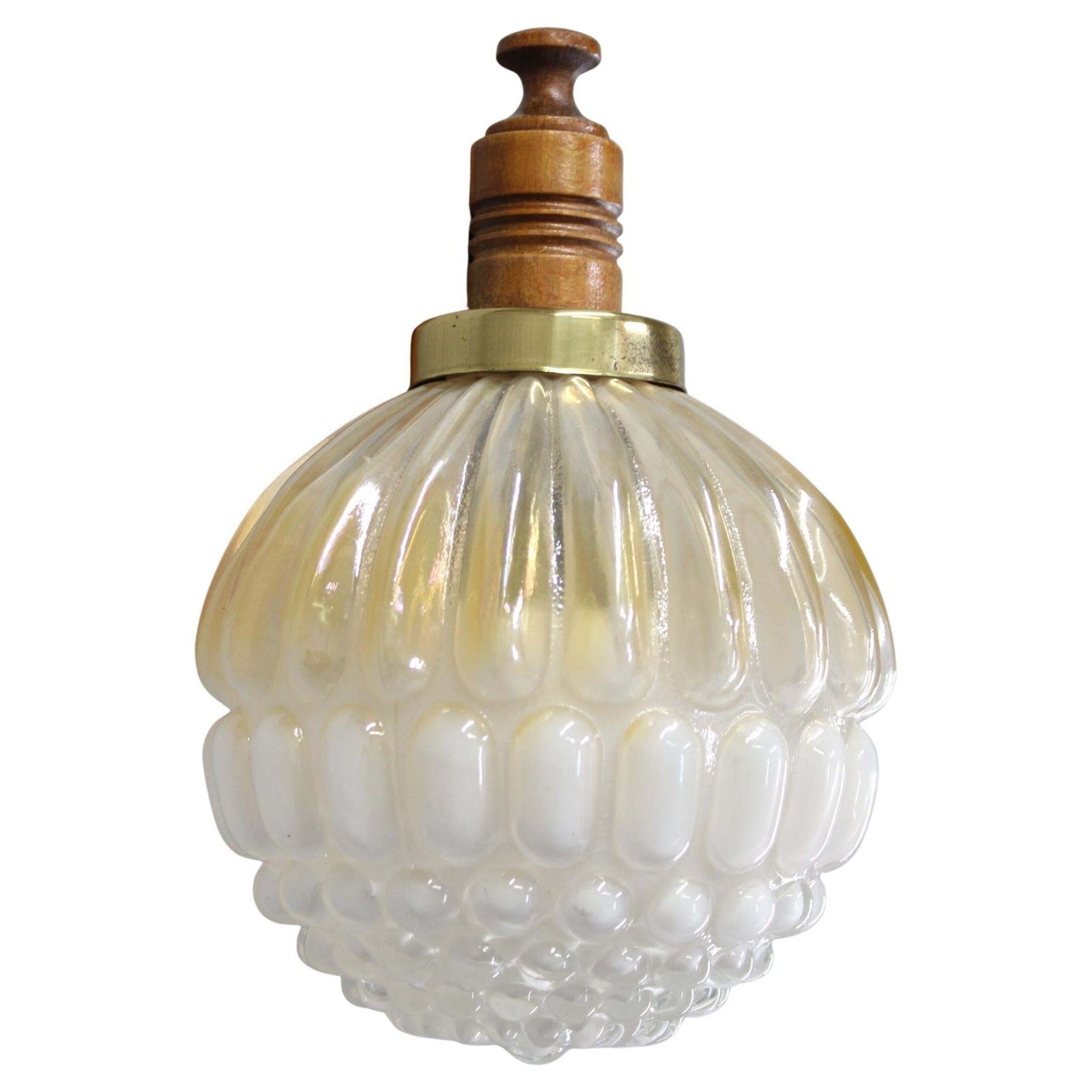 Mid Century Wooden And Glass Wall Lamp, Czechoslovakia 1960s — Vintage Sculptura